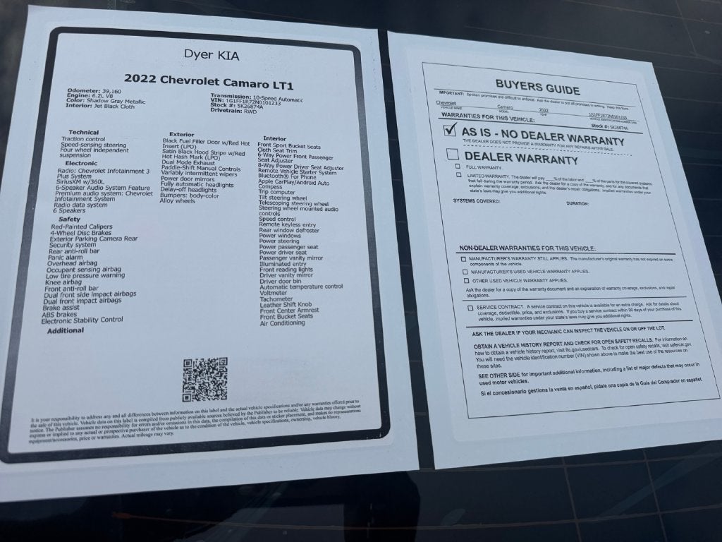 2022 Chevrolet Camaro LT1