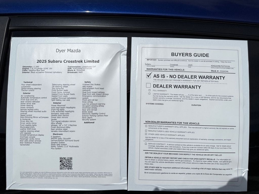 2025 Subaru Crosstrek Limited
