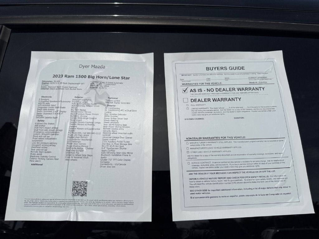 2023 RAM 1500 Big Horn/Lone Star
