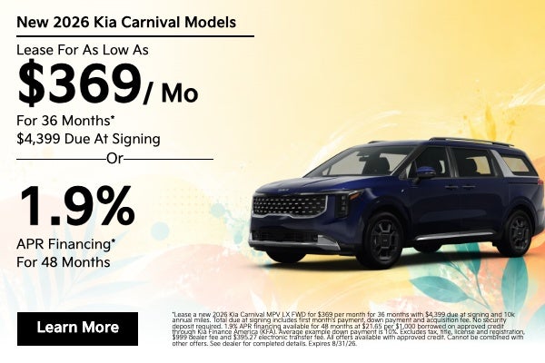 New 2026 Kia Carnival MPV Models