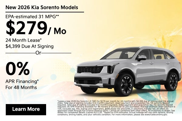 New 2026 Kia Sorento Models